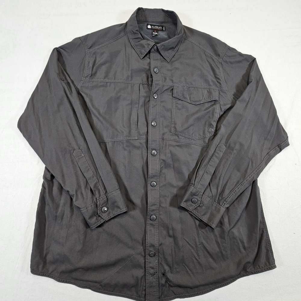 Alaskan Hardgear Tech Shirt Mens 2XL Gray Hiking Fishing Outdoor Long Sleeve - Picture 2 of 12
